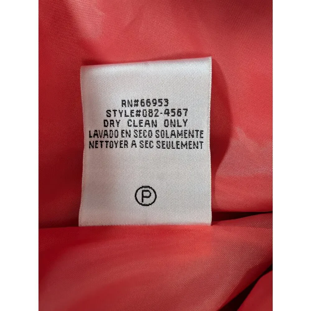 LESLIE FAY! STUNNING RIPE PEACH DOUBLE BREASTED, BEAD/EMBROIDERY JACKET! 18WP - Picture 11 of 12